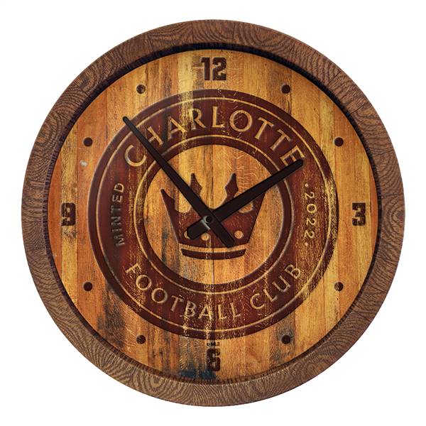 Charlotte FC: Branded "Faux" Barrel Top Clock  