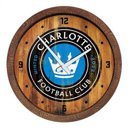 Charlotte FC: Weathered "Faux" Barrel Top Clock  