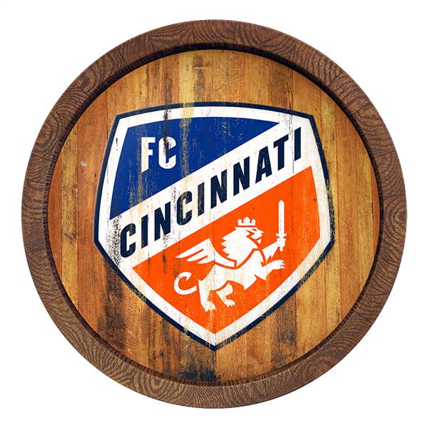 FC Cincinnati: Weathered "Faux" Barrel Top Sign  