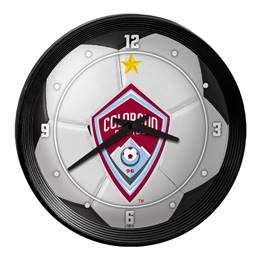 Colorado Rapids: Soccer Ball - Ribbed Frame Wall Clock