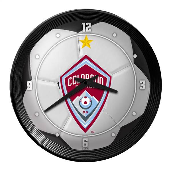 Colorado Rapids: Soccer Ball - Ribbed Frame Wall Clock