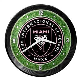 Inter Miami CF: Pitch - Ribbed Frame Wall Clock