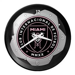 Inter Miami CF: Soccer Ball - Ribbed Frame Wall Clock