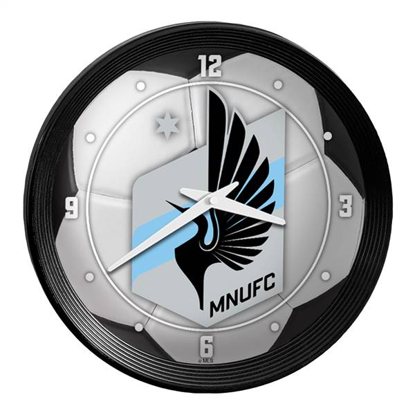 Minnesota United FC: Soccer Ball - Ribbed Frame Wall Clock