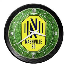 Nashville SC: Pitch - Ribbed Frame Wall Clock
