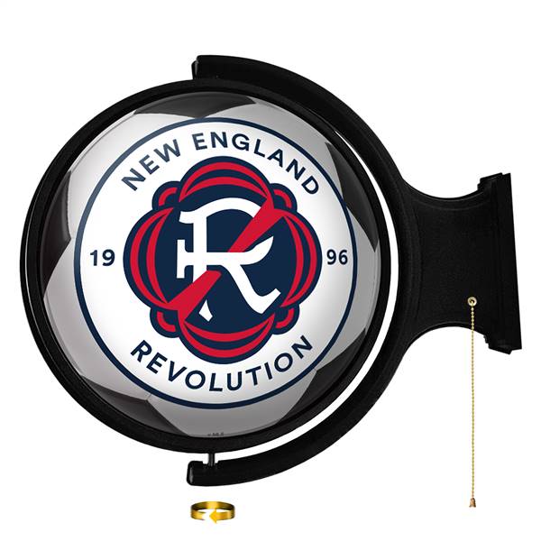 New England Revolution: Soccer Ball - Original Round Rotating Lighted Wall Sign Halloween Decoration