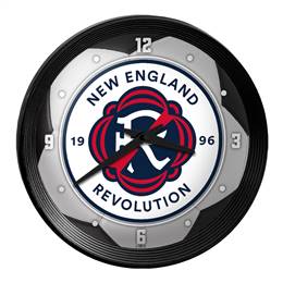 New England Revolution: Soccer Ball - Ribbed Frame Wall Clock Halloween Decoration