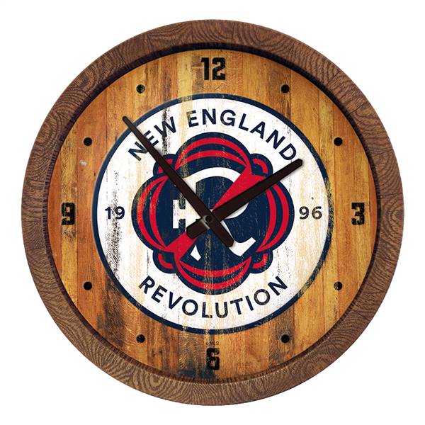 New England Revolution: Weathered "Faux" Barrel Top Clock  