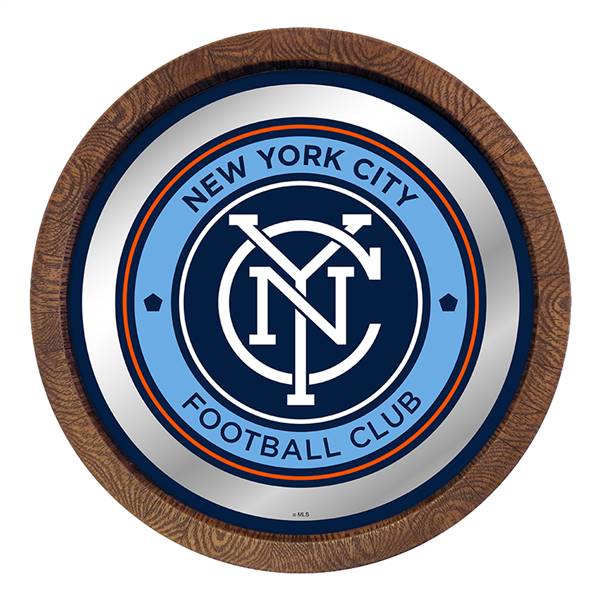 New York City FC: Barrel Top Framed Mirror Mirrored Wall Sign