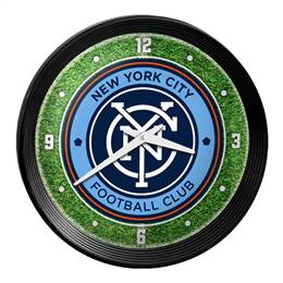 New York City FC: Pitch - Ribbed Frame Wall Clock  