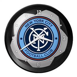New York City FC: Soccer Ball - Ribbed Frame Wall Clock