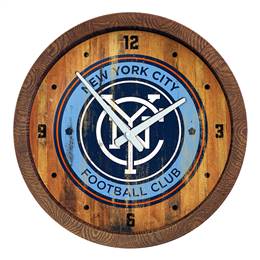 New York City FC: Weathered "Faux" Barrel Top Clock  