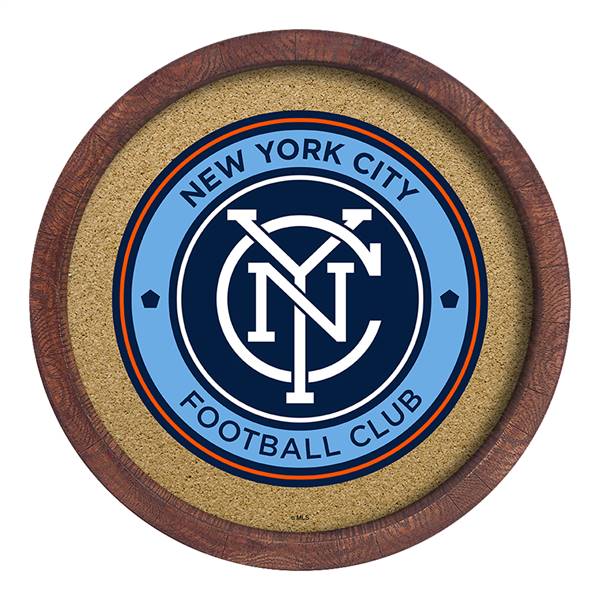 New York City FC: "Faux" Barrel Framed Cork Board  
