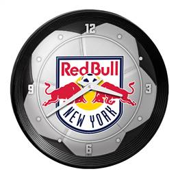 New York Red Bulls: Soccer Ball - Ribbed Frame Wall Clock