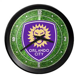 Orlando City: Pitch - Ribbed Frame Wall Clock