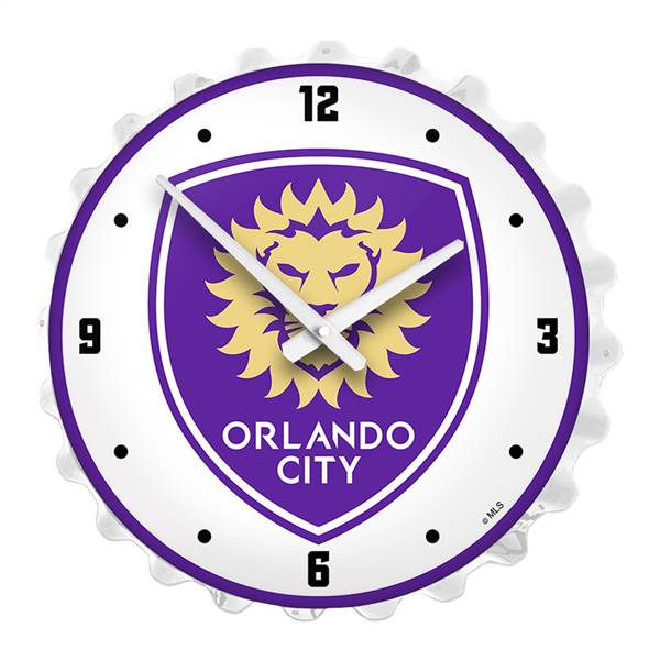 Orlando City: Bottle Cap Lighted Wall Clock