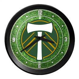 Portland Timbers: Pitch - Ribbed Frame Wall Clock