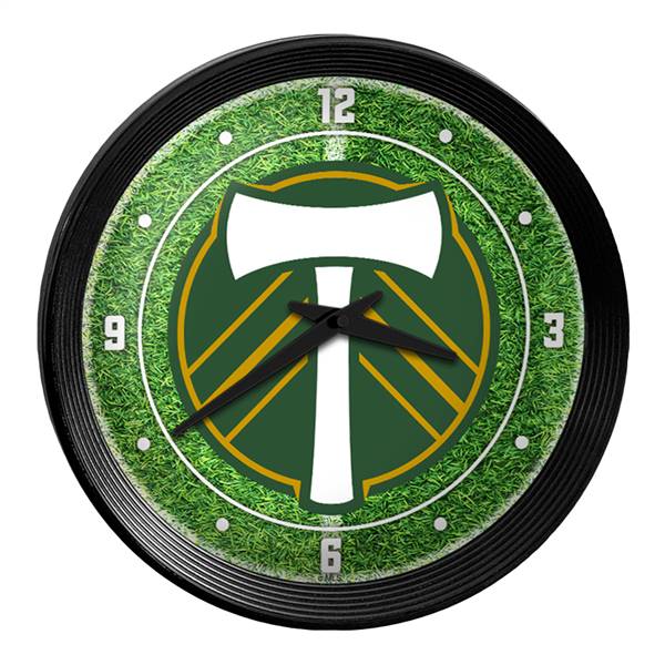 Portland Timbers: Pitch - Ribbed Frame Wall Clock