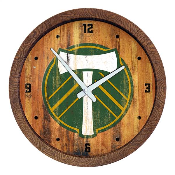 Portland Timbers: Weathered "Faux" Barrel Top Clock  
