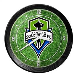 Seattle Sounders: Pitch - Ribbed Frame Wall Clock