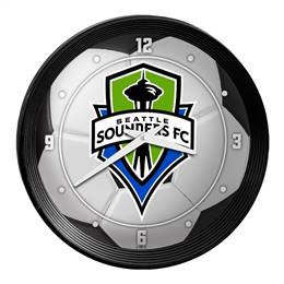 Seattle Sounders: Soccer Ball - Ribbed Frame Wall Clock