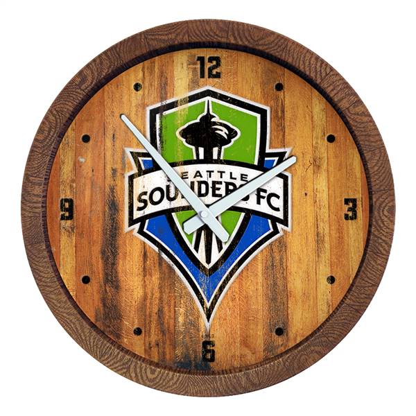Seattle Sounders: Weathered "Faux" Barrel Top Clock  