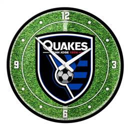 San Jose Earthquakes: Pitch - Modern Disc Wall Clock