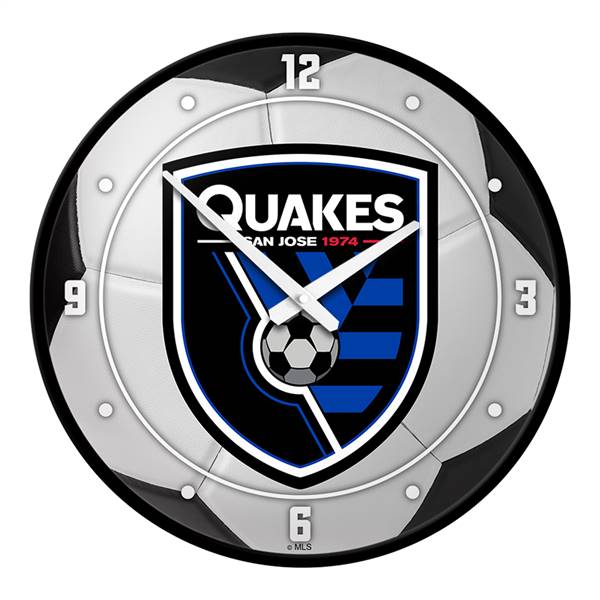 San Jose Earthquakes: Soccer Ball - Modern Disc Wall Clock
