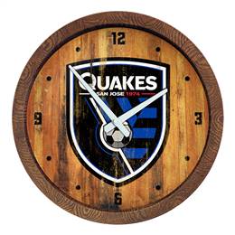 San Jose Earthquakes: Weathered "Faux" Barrel Top Clock  