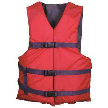 Xtreme Water Sports Life Jacket Vest General Boating - Red - Adult
