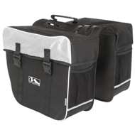 M-Wave   Amsterdam Double Bicycle Pannier Bag in Black/White