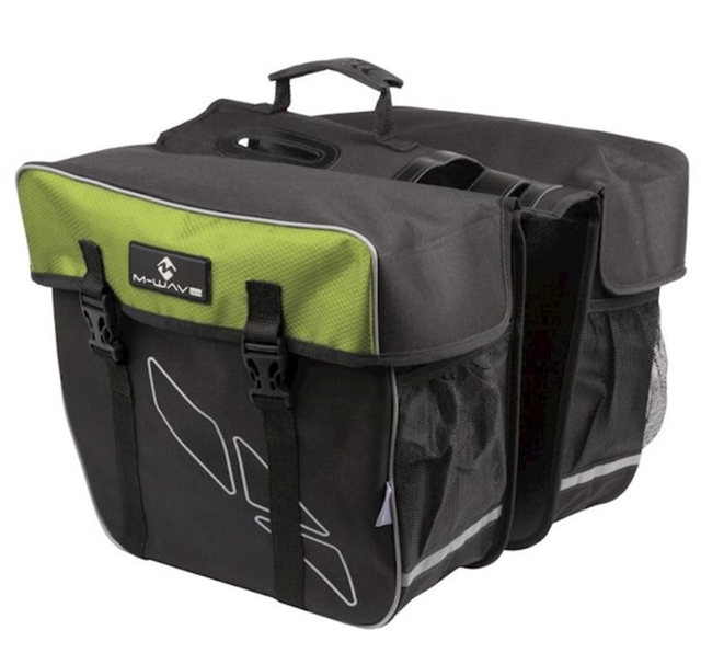 M-Wave   Amsterdam Double Bicycle Pannier Bag in Black/Green