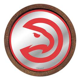 Atlanta Hawks: "Faux" Barrel Top Mirrored Wall Sign