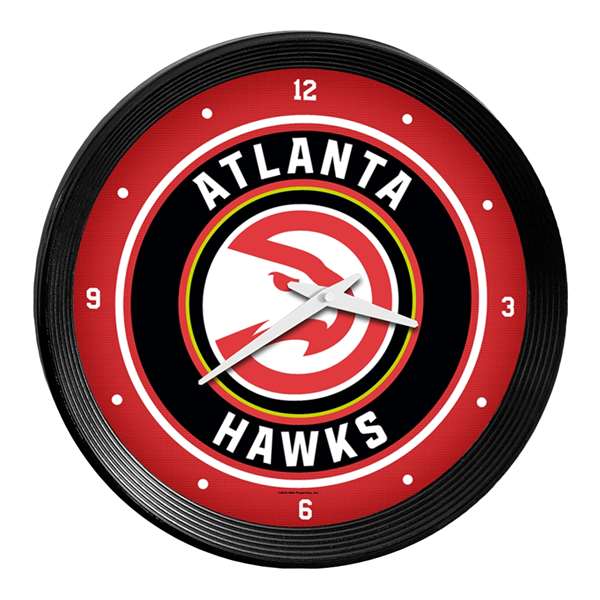 Atlanta Hawks: Ribbed Frame Wall Clock