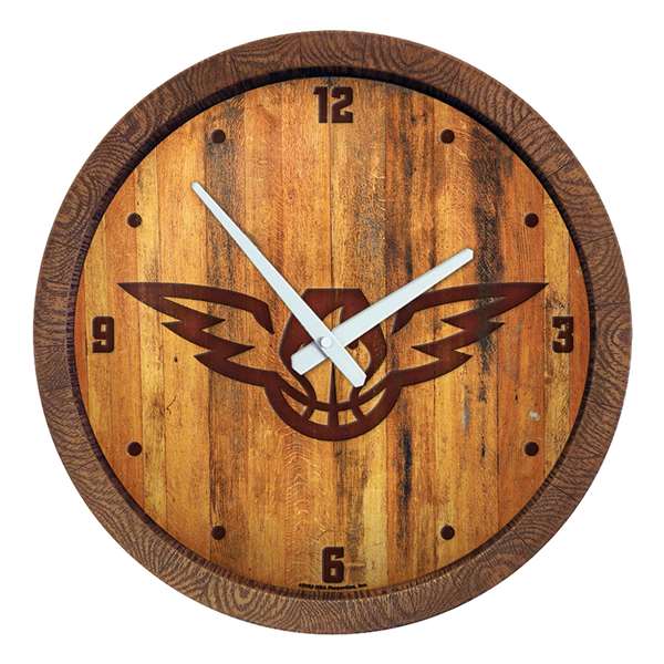 Atlanta Hawks: Logo - "Faux" Barrel Top Clock