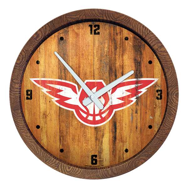 Atlanta Hawks: Logo - "Faux" Barrel Top Clock