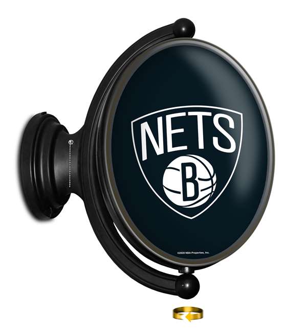 Brooklyn Nets: Original Oval Rotating Lighted Wall Sign