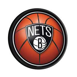 Brooklyn Nets: Basketball - Round Slimline Lighted Wall Sign