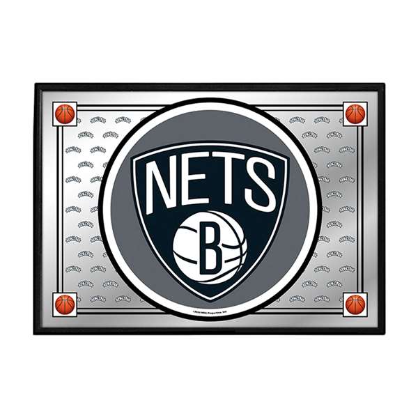 Brooklyn Nets: Team Spirit - Framed Mirrored Wall Sign