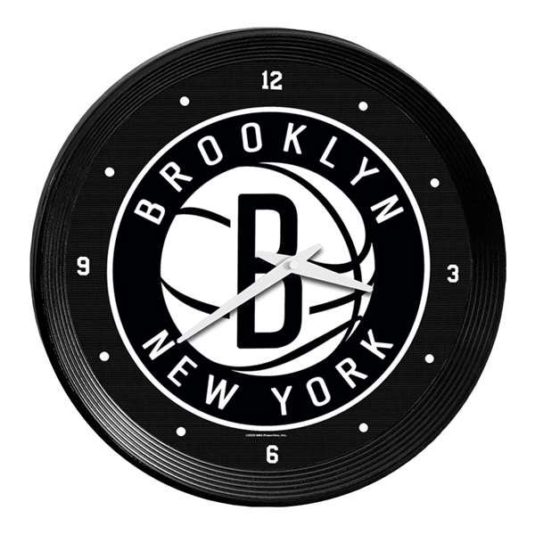 Brooklyn Nets: Ribbed Frame Wall Clock