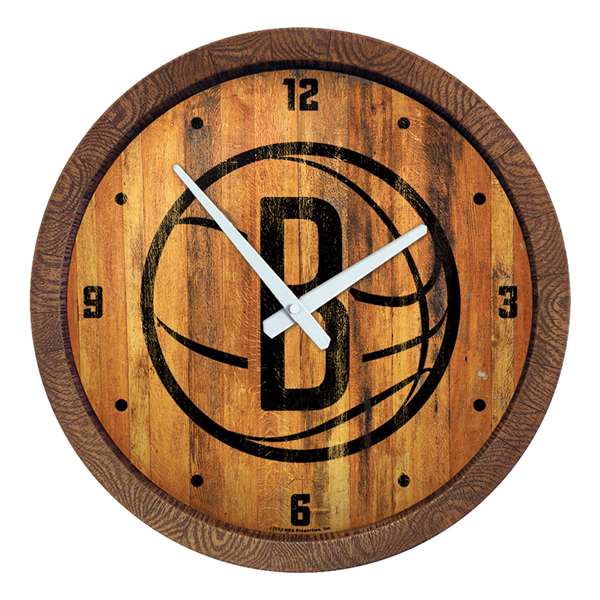 Brooklyn Nets: Logo - "Faux" Barrel Top Clock
