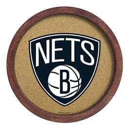 Brooklyn Nets: "Faux" Barrel Framed Cork Board