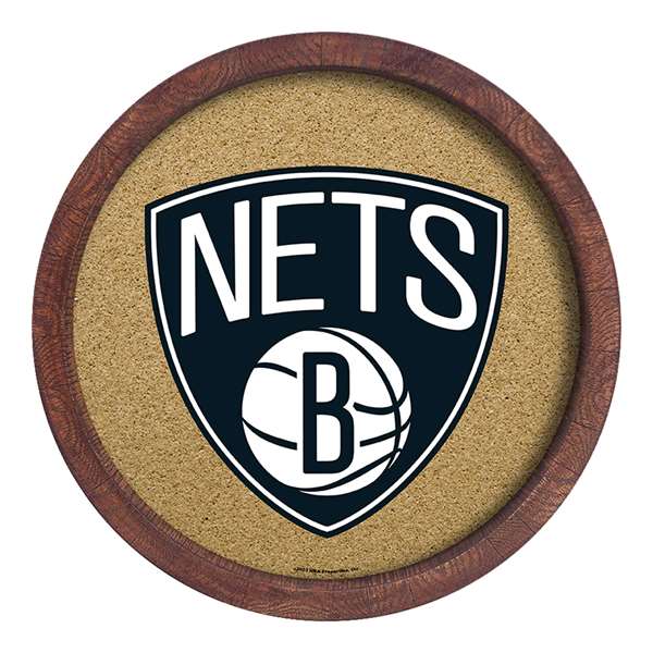 Brooklyn Nets: "Faux" Barrel Framed Cork Board