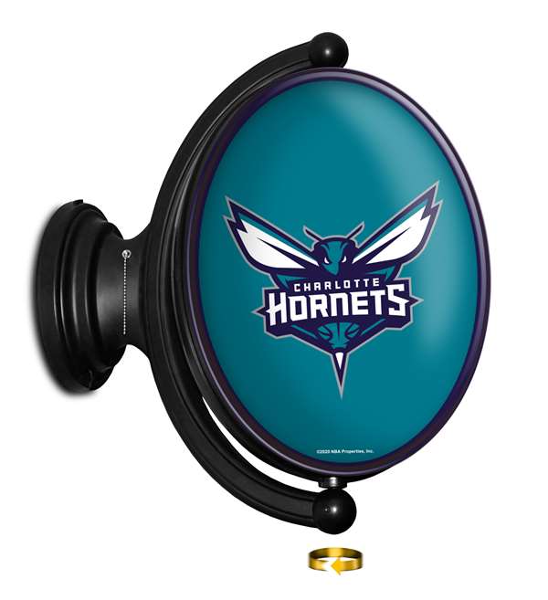 Charlotte Hornets: Original Oval Rotating Lighted Wall Sign