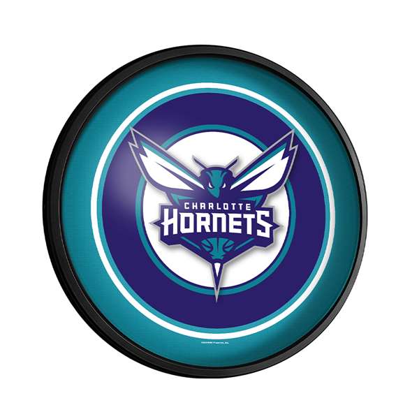Charlotte Hornets: Round Slimline Lighted Wall Sign
