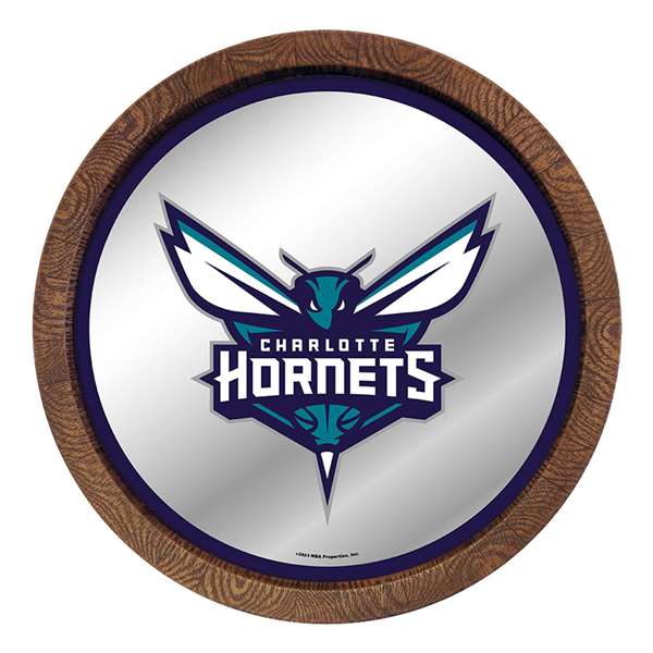 Charlotte Hornets: "Faux" Barrel Top Mirrored Wall Sign