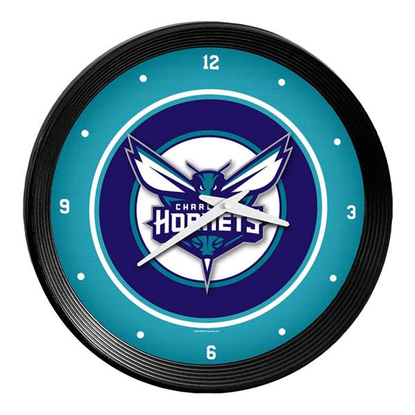 Charlotte Hornets: Ribbed Frame Wall Clock