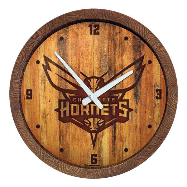 Charlotte Hornets: "Faux" Barrel Top Clock