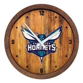 Charlotte Hornets: "Faux" Barrel Top Clock