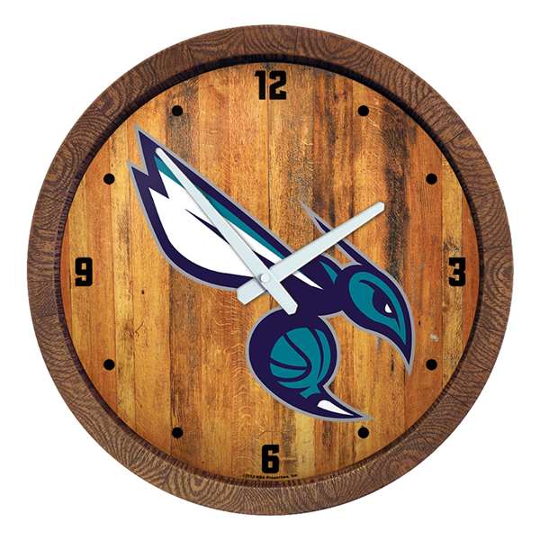 Charlotte Hornets: Logo - "Faux" Barrel Top Clock